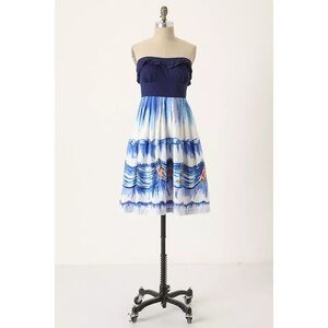 Nathalie Lete Anthropologie First Dance Strapless Cocktail Dress Sz 0